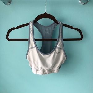 White/blue sports bra